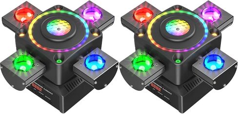 2-Pack 120W Dj Moving Head Lights,4 Arms Stage Lights with DMX Controlled Sound Activated Mixed DJ Lighting for Wedding Party Disco KTV Wedding Club in Saudi Arabia