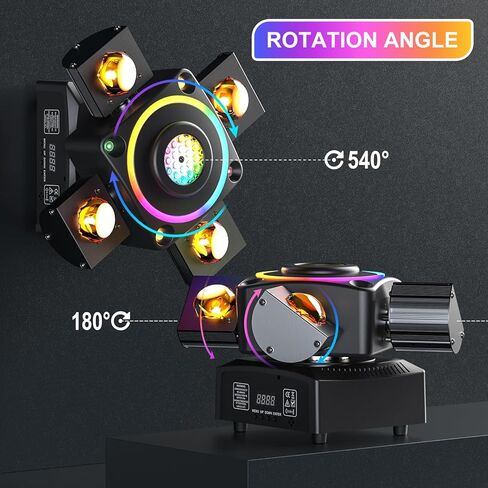 2-Pack 120W Dj Moving Head Lights,4 Arms Stage Lights with DMX Controlled Sound Activated Mixed DJ Lighting for Wedding Party Disco KTV Wedding Club in Saudi Arabia