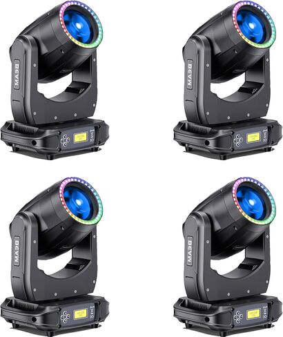 U'King 4 قطع 150 واط مصابيح أمامية متحركة أضواء DJ أضواء كاشفة 15 Gobos 13 لونًا 16 قناة DMX 512 مع صوت نشط لإضاءة المسرح وحفلات الزفاف in Kuwait