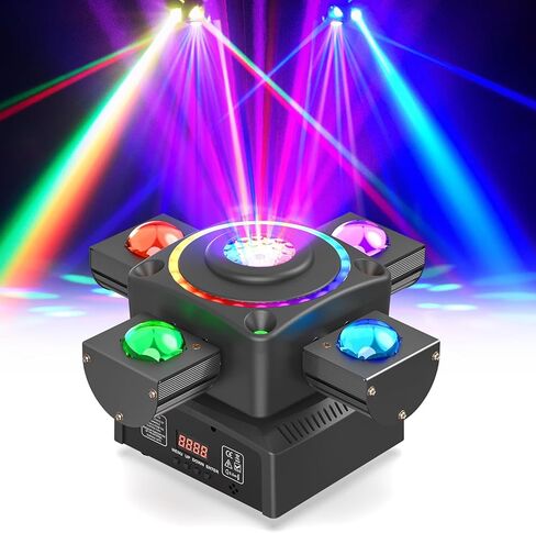 2-Pack 120W Dj Moving Head Lights، 4 Arms Stage Lights مع DMX التحكم في الصوت المنشط إضاءة DJ المختلطة لحفل الزفاف ديسكو KTV نادي الزفاف in Kuwait
