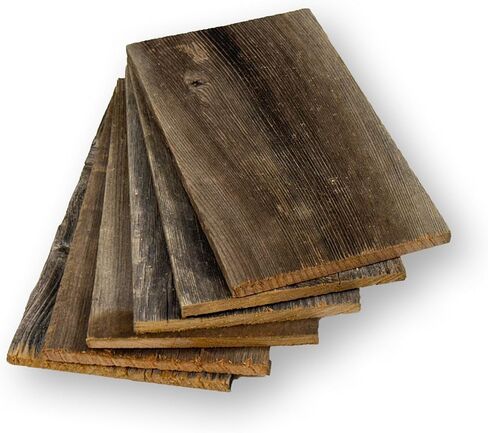 Rustic Revival | Handmade Reclaimed Barnwood Craft Bundle | Unfinished Authentic Weathered Wood Planks for DIY, Home and School Projects (12" x 3.5" x .25") Pack of 12 in Saudi Arabia
