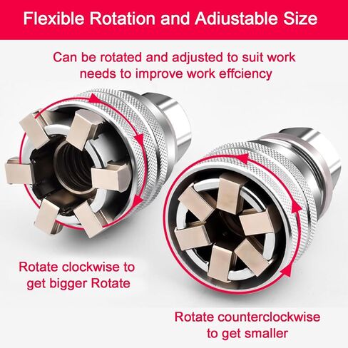 مجموعة أدوات مفتاح المقبس العالمية القابلة للتعديل - مقبس صيانة عالمي متعدد الوظائف 10 مم - 19 مم لسقاطة المحرك 3/8 بوصة، مفتاح عزم الدوران ومثقاب الطاقة (مجموعتان) in Kuwait