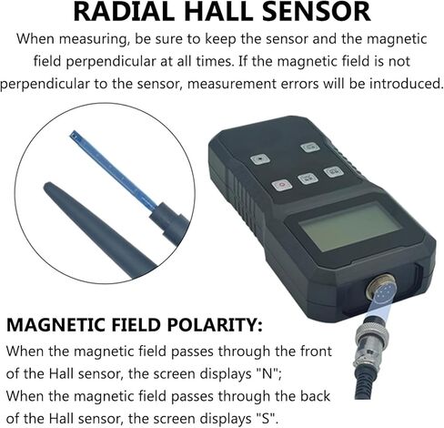 2% High-Precision Magnetic Field Tester, Handheld Digital Gauss Meter, Surface Magnetic Field Detector, 200mT/2000mT Automatic Range Switching, One-Button Zeroing, Peak Hold, for Magnets, Mechanical in Saudi Arabia
