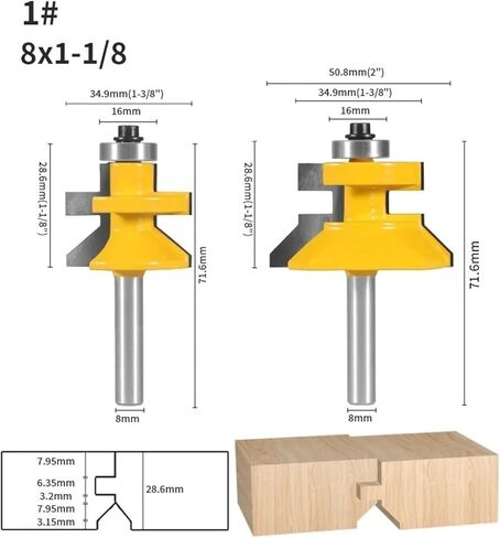 2 قطعة 8-مقبض الإطار حافة المشتركة القاطع لوحة القاطع الطابق القاطع النجارة آلة الحفر قاطعة المطحنة النجارة قاطعة المطحنة in Kuwait