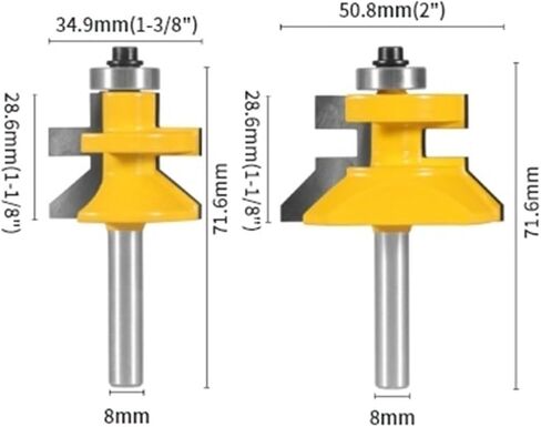 2 قطعة 8-مقبض الإطار حافة المشتركة القاطع لوحة القاطع الطابق القاطع النجارة آلة الحفر قاطعة المطحنة النجارة قاطعة المطحنة in Kuwait