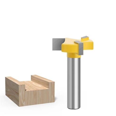 قطعة واحدة 8 مم عرقوب 3 أسنان T-Slot Router Bit طحن حافة مستقيمة شق طحن القاطع مقبض قطع للأعمال الخشبية الخشبية (اللون: أسود، الحجم: A) in Kuwait