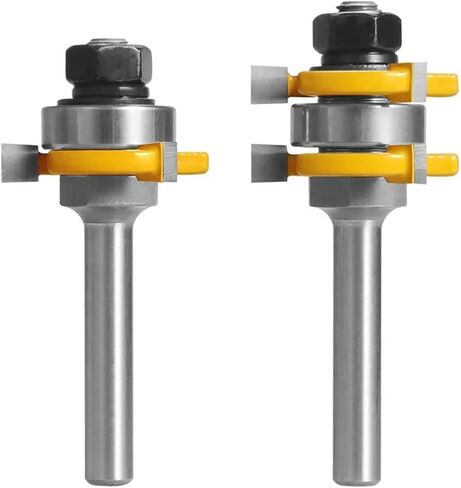 2 قطعة 8 مللي متر عرقوب مشترك تجميع بت التوجيه اللسان والأخدود T-فتحة قاطعة المطحنة للخشب أدوات القطع الخشبية in Kuwait