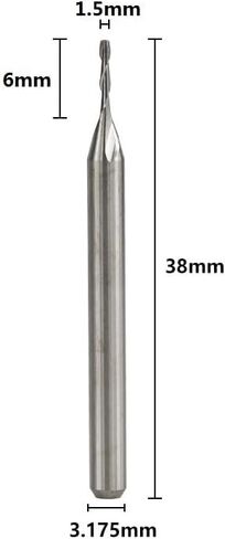 10pcs Ball Nose Router Bits 3.175mm Shank Sprial Milling Cutter Carbide End Mill Length 38mm Ball Nose End Mill Set 2 Flutes CNC Engraving Bit in Saudi Arabia