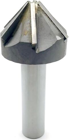 1 قطعة 60/90 درجة قاطعة طحن الشطب TCT مستقيم عرقوب كربيد الشطب نهاية مطحنة مع شفرة كربيد النحاس 4 فلوت/6 أداة قطع شطب الفلوت V لقم توجيه الأخدود (40 مم - 90 درجة) in Kuwait