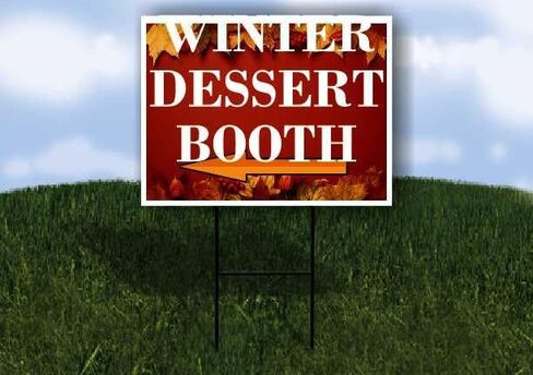 Winter Dessert Booth Autumn Frame Colorful Maple Leaves On Red Background Up Arrows A-Frame Single Sided 23x23 in. sign in Kuwait