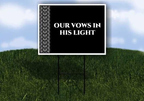 Our Vows In His Light Formal Folding Coroplast A-Frame Double Sided 23x23 in. Sign in Kuwait