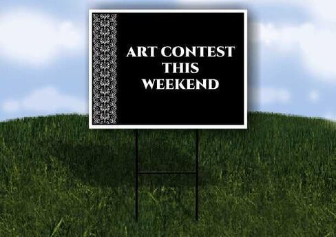 Art Contest This Weekend Formal Folding Coroplast A-Frame Double Sided 23x23 in. Sign in Kuwait