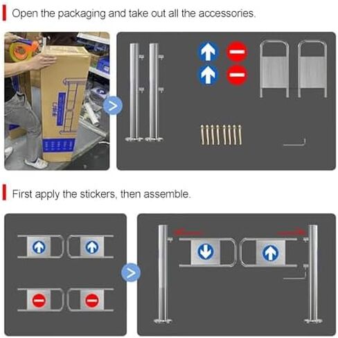 Automatic Swing Gate, Stainless Steel One-Way Door with ng-Loaded Closure, Secure Entrance/Exit Device for Store, Yard & Warehouse - 1.2x1m/3.94x3.28ft in Saudi Arabia