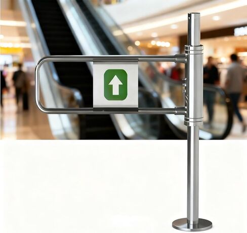 بوابة مشاة يدوية بزاوية 90 درجة، باب معدني مزدوج يغلق تلقائيًا، باب دوار آمن للدخول في اتجاه واحد لمحلات السوبر ماركت - بوابة تحكم في الوصول فضية متينة 2.60 م/23.6 بوصة in Kuwait