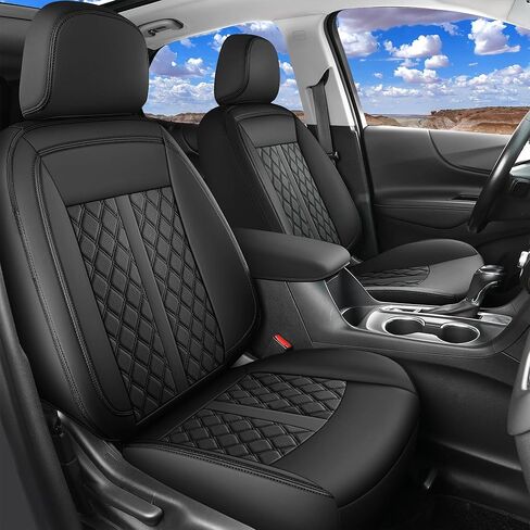أغطية مقاعد أمامية Huidasource 2Psc لسيارة Nissan Frontier 2022-2025، وسادة مقعد من الجلد الصناعي قابلة للتنفس لسيارة Frontier S SV PRO-X PRO-4X SL، تأتي مع غطاء وحدة التحكم (اللوحة الأمامية/الأسود والأحمر) in Kuwait