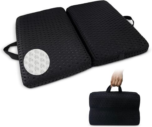 وسادة مقعد محمولة، وسادة مقعد قابلة للطي من القماش ثلاثي الأبعاد قابلة للتنفس لمدرجات الاستاد/السفر بالطائرة؛ ناعمة وسميكة وخفيفة الوزن؛ وسائد متعددة الاستخدامات للمدرجات والرحلات الجوية والتخييم والمكاتب (أسود، صغير) in Kuwait