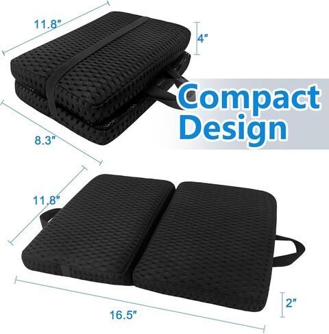 وسادة مقعد محمولة، وسادة مقعد قابلة للطي من القماش ثلاثي الأبعاد قابلة للتنفس لمدرجات الاستاد/السفر بالطائرة؛ ناعمة وسميكة وخفيفة الوزن؛ وسائد متعددة الاستخدامات للمدرجات والرحلات الجوية والتخييم والمكاتب (أسود، صغير) in Kuwait