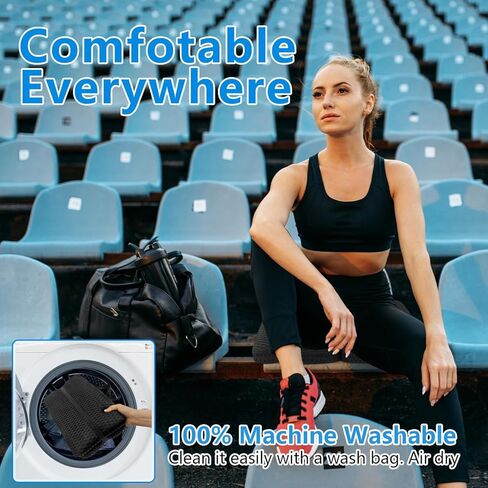 وسادة مقعد محمولة، وسادة مقعد قابلة للطي من القماش ثلاثي الأبعاد قابلة للتنفس لمدرجات الاستاد/السفر بالطائرة؛ ناعمة وسميكة وخفيفة الوزن؛ وسائد متعددة الاستخدامات للمدرجات والرحلات الجوية والتخييم والمكاتب (أسود، صغير) in Kuwait