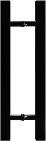 Heavy-Duty Stainless Steel Square Tube Commercial Glass Push-Pull Door Handle/Wooden Barn Door Sliding Handle - Black,6 Sizes(Size:800×500mm) in Saudi Arabia
