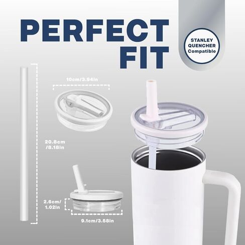 Leak Proof Lid for Stanley 40 oz – Flip Straw Cup Top Replacement for No Spill Sipping – 2 Pack Stanley Compatible Cup Accessories with Smooth Flow, Strong Seal & Hot/Cold Retention in Saudi Arabia