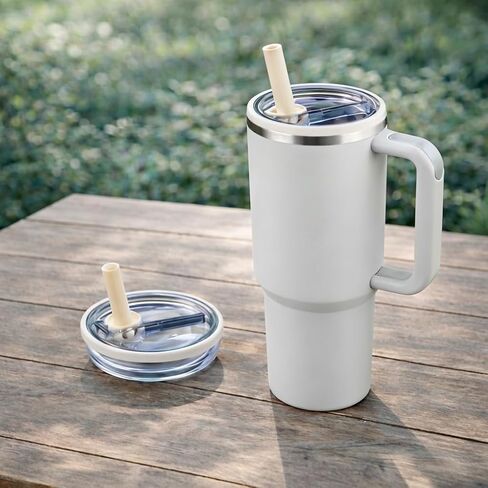 Leak Proof Lid for Stanley 40 oz – Flip Straw Cup Top Replacement for No Spill Sipping – 2 Pack Stanley Compatible Cup Accessories with Smooth Flow, Strong Seal & Hot/Cold Retention in Saudi Arabia