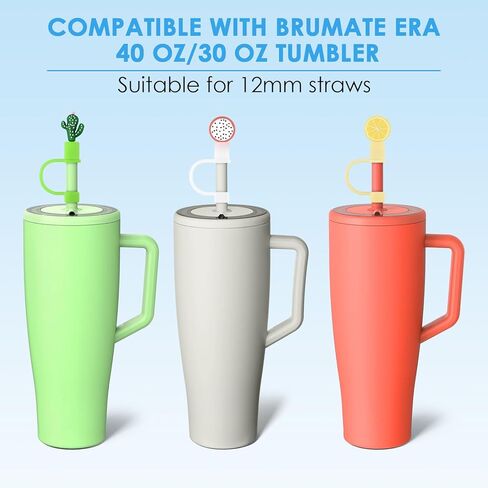ERKOON Cover Compatible with Brumate Era 40 oz/30 oz Tumbler, 6PCS Colorful Straw Cover Cap Protectors for 12mm Straw Accessories in Saudi Arabia