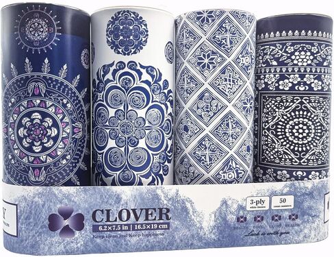 Car Tissue Holder with Facial Tissues Bulk,Travel Tissues, Round Tissue Box for Car, 4 Tubes Car Tissues with Lotion, Paper Towels Holder for car,Car tissues Cylinder in Kuwait
