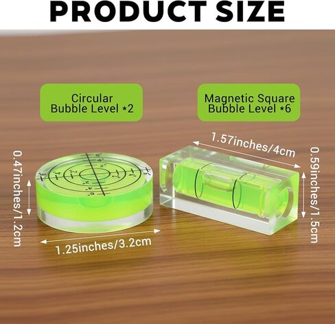 8 PCS Small Bubble Level Bullseye Spirit Level Mini Square Circular Measuring Leveling Tool for String Line for Camera Phonograph Turntable Tripod Frame Drill 1.57x0.59 in & 1.25x0.47in in Saudi Arabia