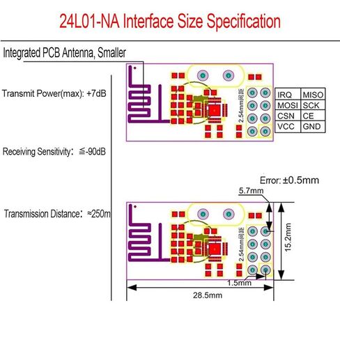 وحدة إرسال واستقبال RF NRF24L01+ 2.4 جيجا هرتز - نطاق لاسلكي 1 كم مع واجهة PA/LNA وSPI لـ Arduino/Raspberry Pi/Drone/IoT/التحكم الصناعي in Kuwait