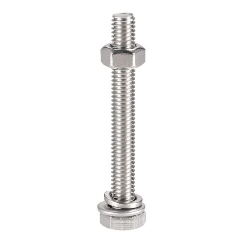 M6 x 50mm Hex Head Screws Bolts, Nuts, Flat & Lock Washers Kits, 304 Stainless Steel Fully Thread Hexagon Bolts 6 Sets in Saudi Arabia