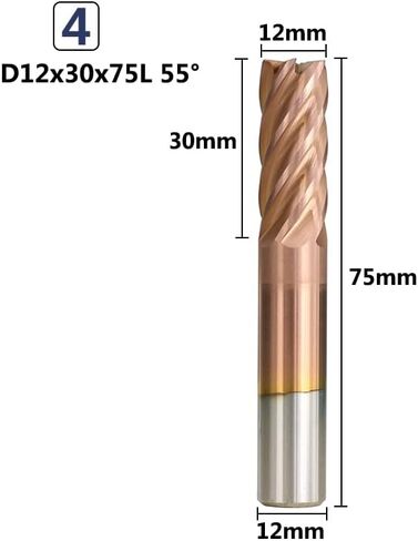 1pcs Carbide End Mill 6 Flute TiCN Coating HRC 55 6/8/10/12mm Spiral Milling Cutter for Alloy Steels/Hardened Steels CNC Router Bit in Saudi Arabia