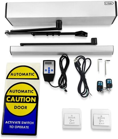 Olideauto 120B Commercial Automatic Swing Door Operator,Wireless FOB Keychain and Wired Exit Button Auto Open Door in Kuwait