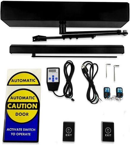 Olideauto Swing Door Operator Automatic for The Disabled,Commercial Smart WiFi Handicap Door Opener Wireless Olide-120B with Wireless Handicap Push Button&Receiver and DC12V 880lbs Electric Strike in Kuwait