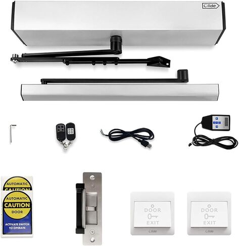 Olideauto Swing Door Operator Automatic for The Disabled,Commercial Smart WiFi Handicap Door Opener Wireless Olide-120B with Wireless Handicap Push Button&Receiver and DC12V 880lbs Electric Strike in Saudi Arabia