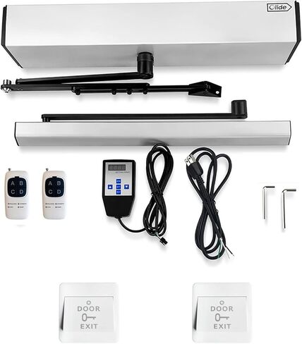 Olideauto Swing Opening Door Electric,Heavy Duty Swing Door Opener Automatic for Commercial Business Front Door with 2PCS Plastic Exit Buttons in Kuwait