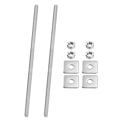 PATIKIL 2 قطعة قضيب ملولب بالكامل، M8 × 300 مم 304 من الفولاذ المقاوم للصدأ لليد اليمنى شريط خيط طويل مع غسالات مربعة للمكسرات للأنابيب والمشابك والشماعات على شكل حرف U in Saudi Arabia
