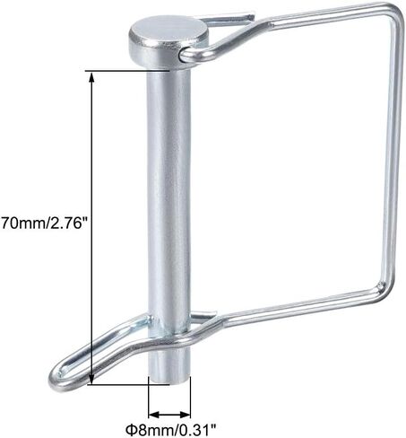 uxcell Shaft Locking Pin w Ear - 9mm x 70mm Coupler Pin for Farm Trailers Wagons Lawn Garden in Square 2Pcs in Saudi Arabia