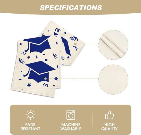 Artoid Mode 2026 Blue Stars Cap Graduation Table Runner, Holiday Kitchen Dining Table Runners for Home Party Decor 13x72 Inch in Saudi Arabia
