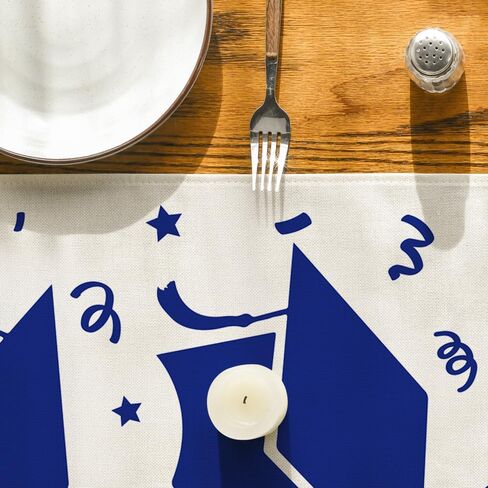 Artoid Mode 2026 Blue Stars Cap Graduation Table Runner, Holiday Kitchen Dining Table Runners for Home Party Decor 13x72 Inch in Saudi Arabia