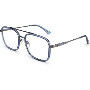 Dollger Aviator Blue Light Glasses for Men Women Anti BlueLight Computer Gaming Glasses Square Classic Metal Frame Eyeglasses in Kuwait