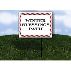 Winter Blessings Path Candy Cane Frame Folding Coroplast A-Frame Double Sided 23x23 in. Sign in Kuwait