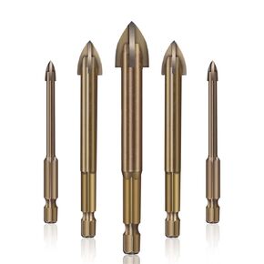 5 قطع/مجموعة أدوات حفر عالمية فعالة من الكربيد الأسمنتي لقمة مثقاب من الطوب السيراميكي ملحقات أدوات الطاقة (5 قطع باللون الأسود) in Kuwait