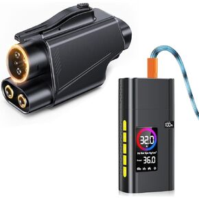 منفاخ إطارات 180 رطل لكل بوصة مربعة، ضاغط هواء محمول، مضخة هواء 26000 مللي أمبير في الساعة لإطارات السيارات، مضخة دراجة سريعة 5x مع مقياس ضغط رقمي LCD / ضوء LED / بنك طاقة، دراجة، دراجة نارية، كرة - قطعة واحدة in Kuwait