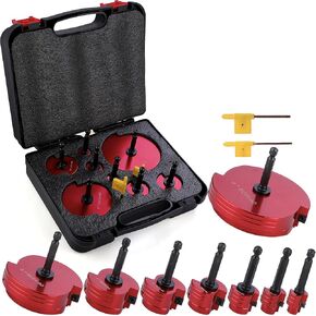 Double-Blade PVC Pipe Reamer Kit (1/2" to 4") 8PCS into Standard 1/2" Drills - Fits Sch.40 CPVC ABS Hub in Kuwait