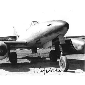 Athlon Sports CTBL-024414 Jorg Czypionka موقع من الحرب العالمية الثانية الألمانية ME-262 Luftwaffe Pilot Night Fighter Vintage B&W 8 x 10 in. صورة - صورة ثلاثية الأبعاد JSA رقم DD64717 in Kuwait