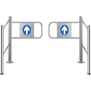 بوابة حاجز أمان معدنية أوتوماتيكية - وصول محوري 90 درجة لمحلات السوبر ماركت ومتاجر البيع بالتجزئة - لمسة نهائية فضية متينة، مثالية للتحكم في الحشود (130 × 99 سم) in Kuwait