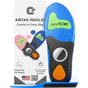 بطانة حذاء AirTag للأطفال مع تقنية PORON لامتصاص الصدمات، ونعل داخلي متتبع مخفي للأحذية الرياضية والأحذية اليومية (أزرق، القدم: 6.2–6.9 بوصة/النعل: 6.8–7.5 بوصة/US 10–12C) in Kuwait