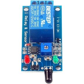 Detection Sensor Module 1 Channel 5V/12V Fire Alarm Sensor Relay Module Infrared Receiver Relay Module(OneColor) in Kuwait
