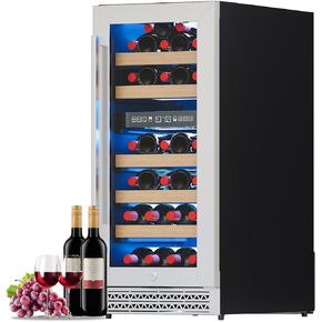 Albott Beverage Bergrigerator-24 في الثلاجة مع باب زجاجي ، ورفوف قابلة للتعديل ولوحة اللمس ، تحت تصميم العداد لبيرة النبيذ ، الاستخدام المدمج أو القائم بذاته ، 34-64 ℉ in Kuwait