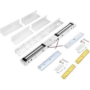Double Door Electromagnetic Lock, 12V DC Fail-Safe Surface-Mount Magnetic Door Lock with ZL Bracket, Status Indicator & Signal Output, 600LBS Holding Force for Indoor Access Control Systems in Kuwait
